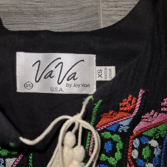 EUC Dor Dor Couture size L Open Fringe Embroidered Jacket Boho Hippie - Picture 3 of 4